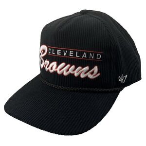 Cleveland Browns Hat Cap 47 Brand Snap Back NFL Football‎ Script Corduroy NEW